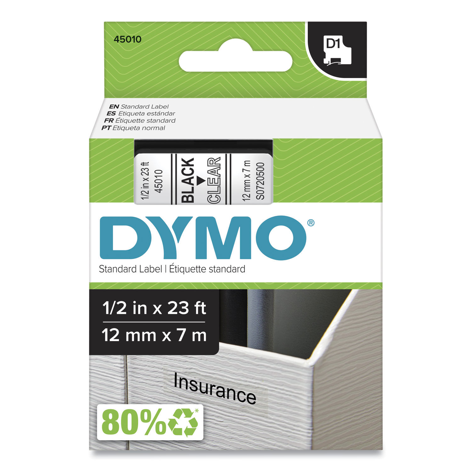 D1 High-Performance Polyester Removable Label Tape by DYMOandreg; DYM45010