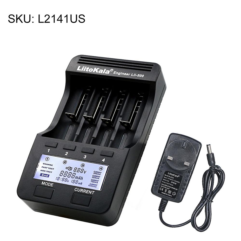 Liitokala Lii-500 4 Slots Smart Intelligent Battery Charger Kit For 3.7v Li-ion and 1.2v Ni-mh Rechargeable Battery Lcd Display  2pcs