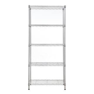 mzg 5 Tier Chrome Utility Wire Shelving Unit 14 in. x 24 in. x 63 in. E3560160OH501LB