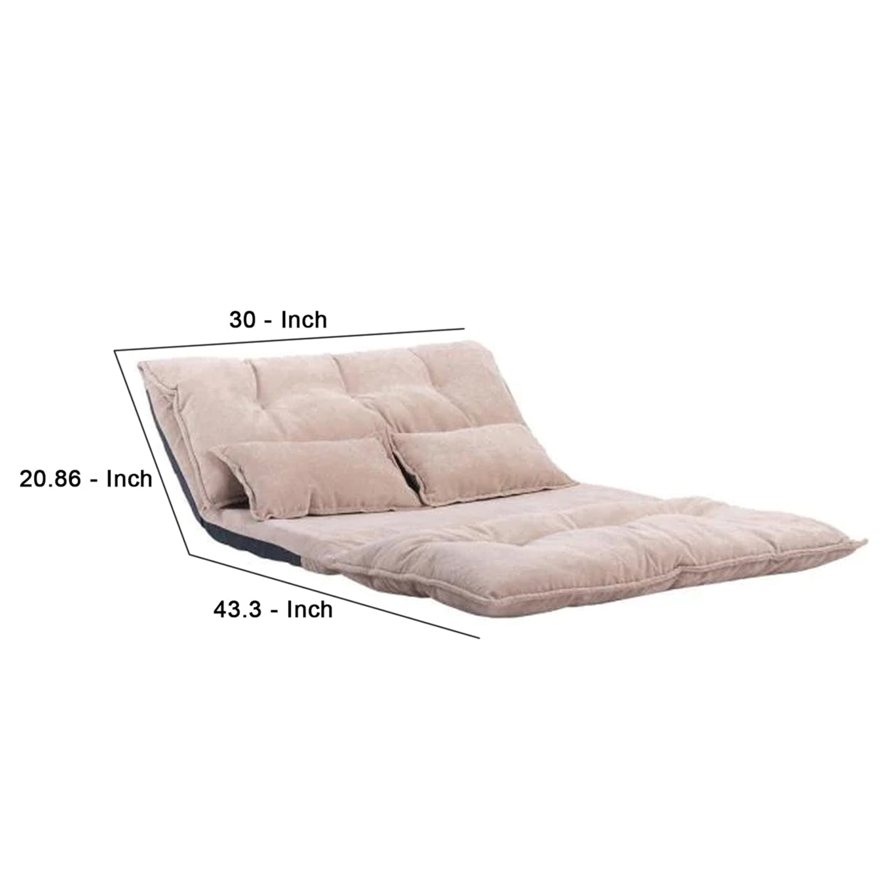 Adjustable Foldable Leisure Sofa Bed with Tufting, Beige- Saltoro Sherpi