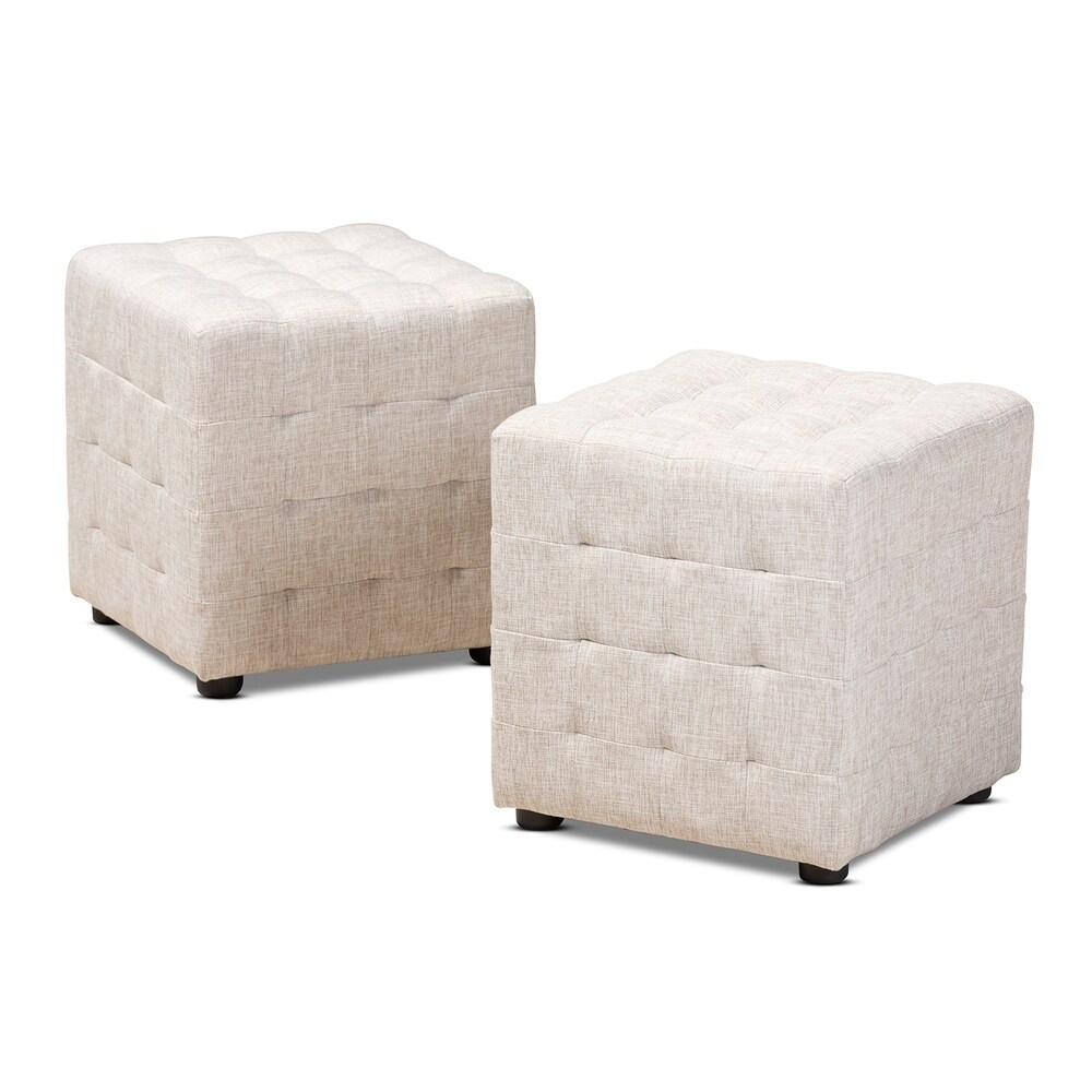 Contemporary Fabric 2 Piece Ottoman Set