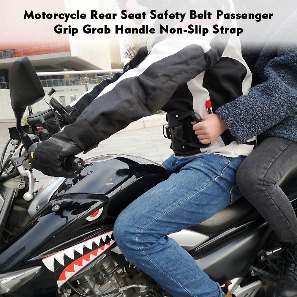 Motorcycle Rear Seat Safety Belt Passenger Grip Grab Handle Non-slip Strap Motorcycle Back Seat Safety Armrest