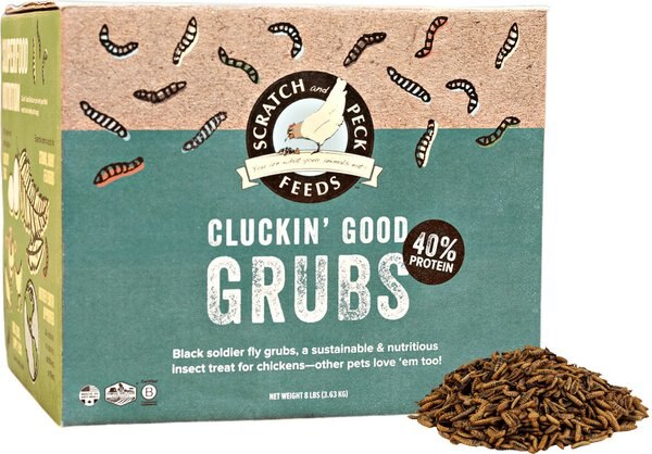 Scratch and Peck Feeds Cluckin' Good Grubs Poultry Treats， 8-lb box