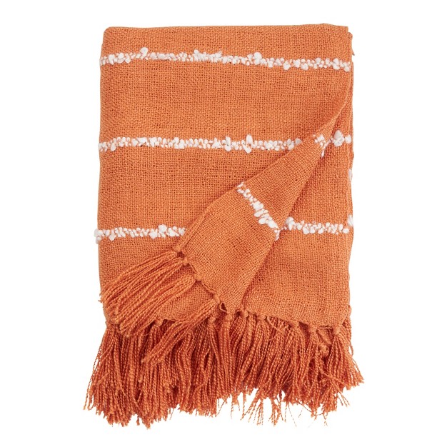 Saro Lifestyle Striped Throw With Tasseled Edges