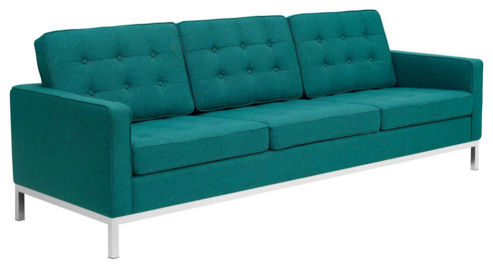 Fiona Teal 2 Piece Upholstered Fabric Sofa and Armchair Set   Contemporary   Living Room Furniture Sets   by Virgil Stanis Design  Houzz