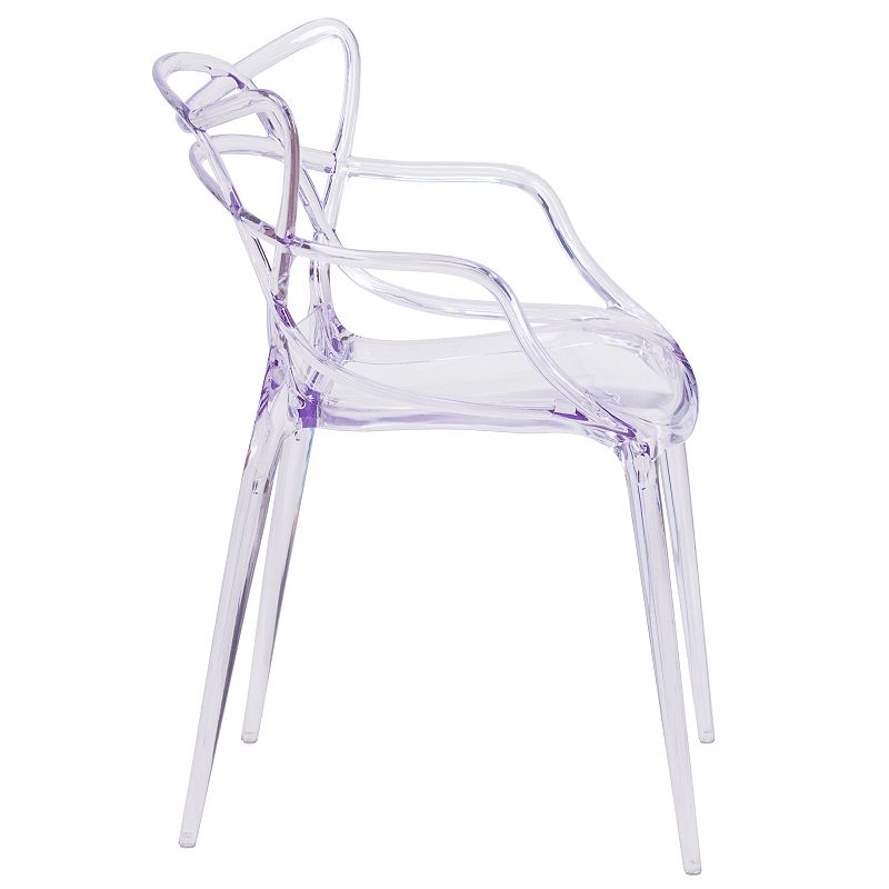 Emma And Oliver 4 Pack Transparent Stacking Side Chair