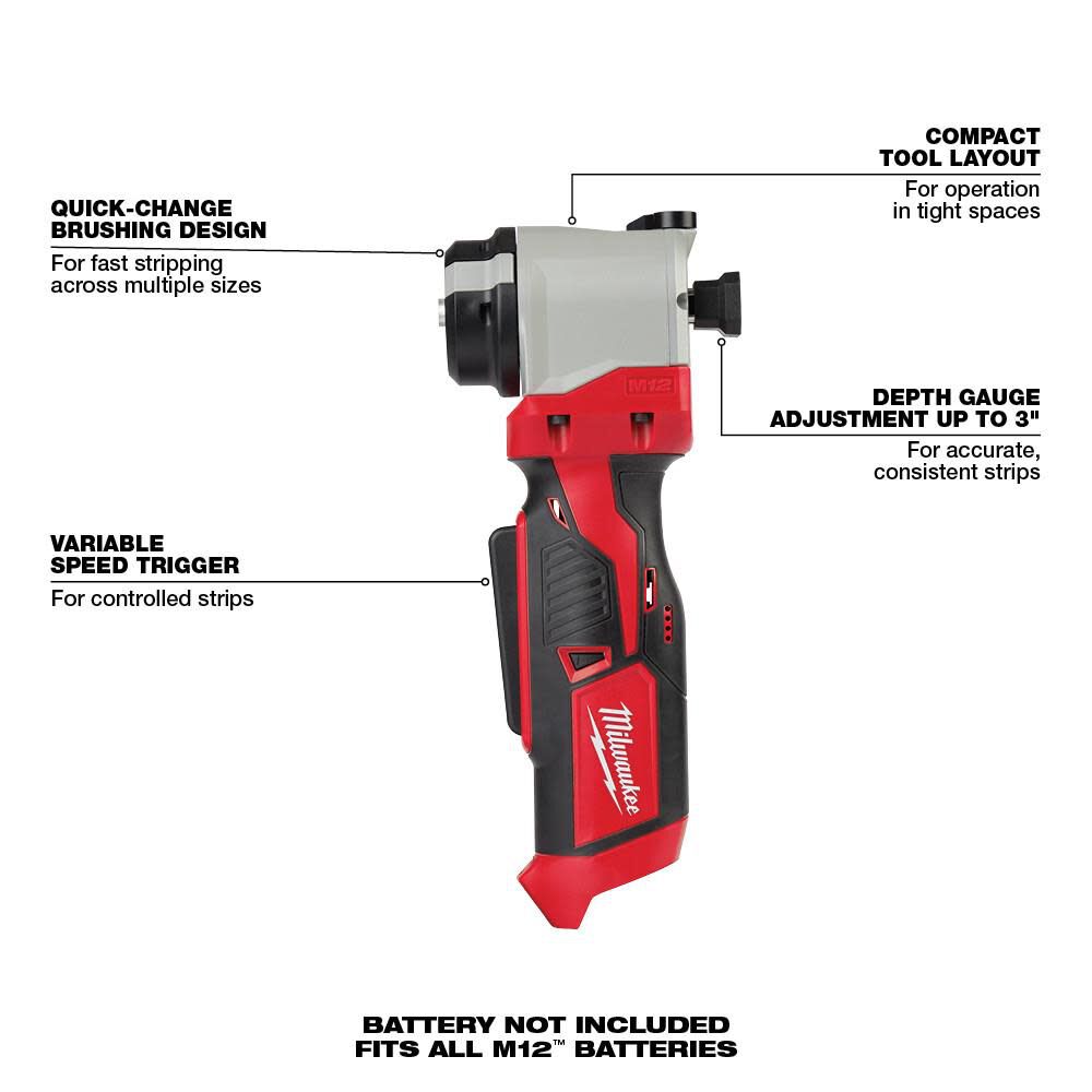 Milwaukee M12 Cable Stripper (Tool-Only) 2435-20 from Milwaukee