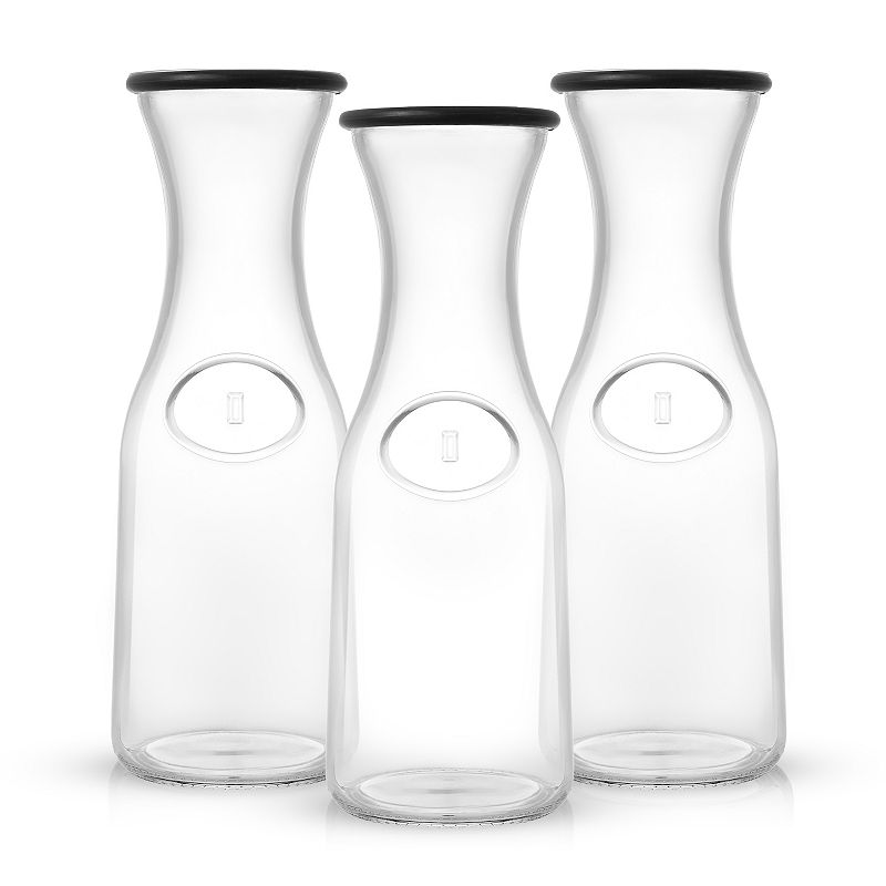 JoyJolt Hali 3-pc. 35-oz. Glass Carafe with 6 Lids Set