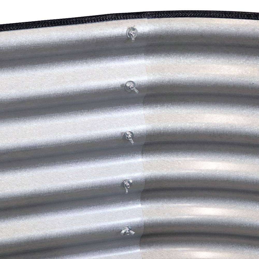 Sunnydaze Decor Sunnydaze 62.5 in. W x 32 in. H Silver Oval Stand-Up Steel Raised Garden Bed HST-884