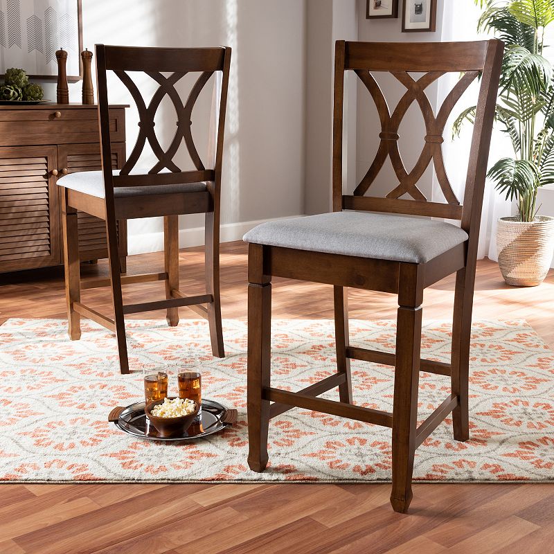 Baxton Studio Reneau Counter Stool 2-Piece Set