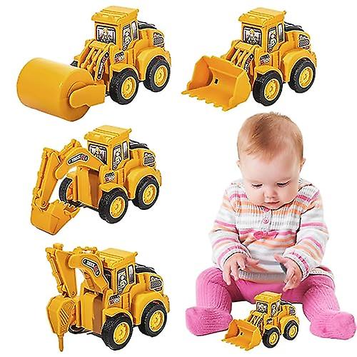 Construction Truck Toys，Roller Bulldozers Site Toys - Reusable Construction Power Hauller Excavator，