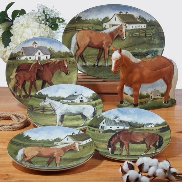 York Stables 3d Horse Cookie Storage Jar Certified International