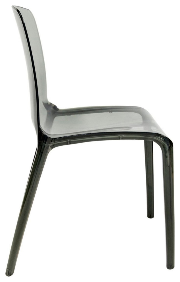 2 Pack Stackable Dining Chair  Shiny Chrome Metal Legs With Plastic Seat   Contemporary   Dining Chairs   by Decor Love  Houzz