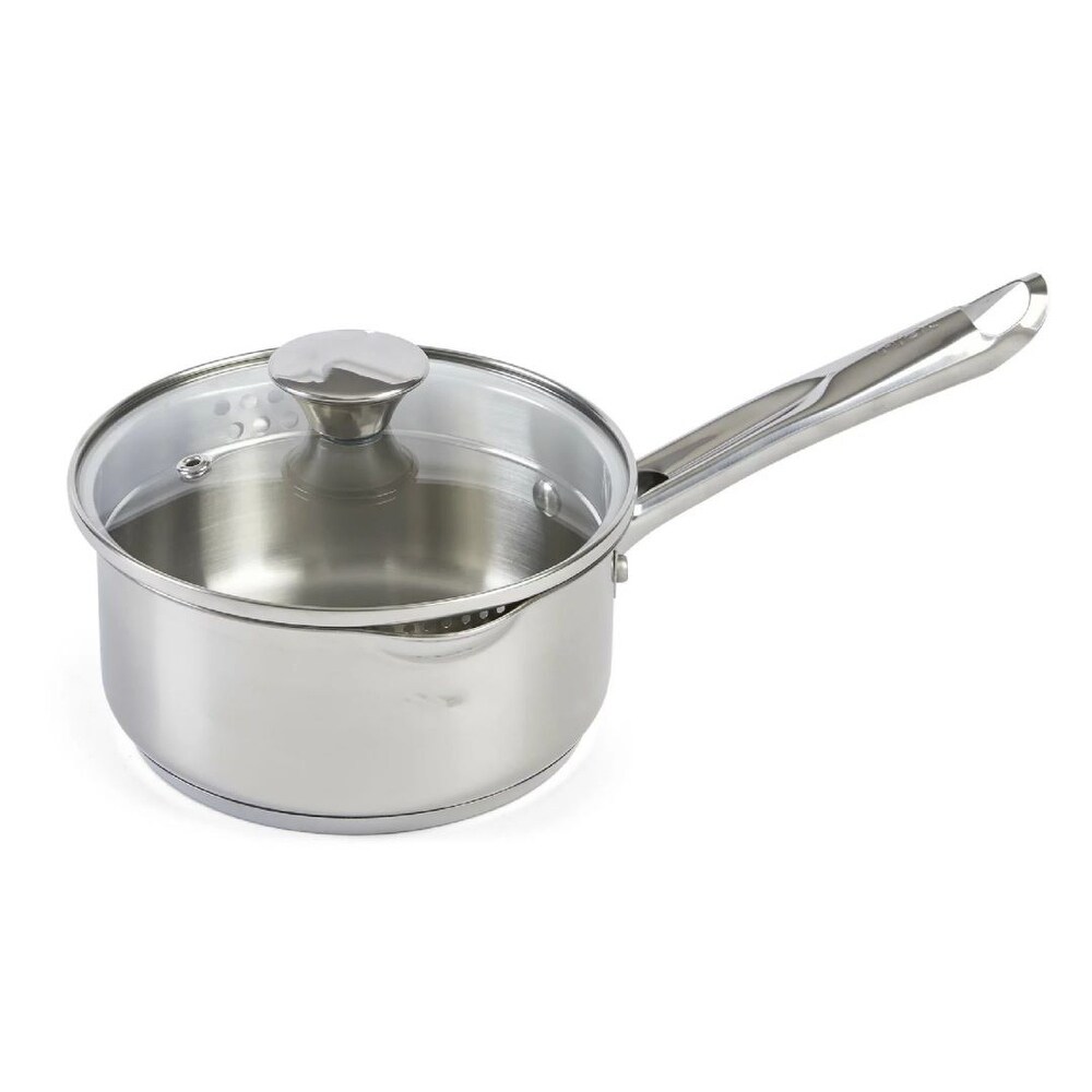 Strain Stainless Steel Cookware  Saucepan with Lid  1.5 Quart