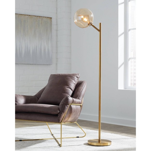 Abanson Floor Lamp Amber gold Signature Design By Ashley