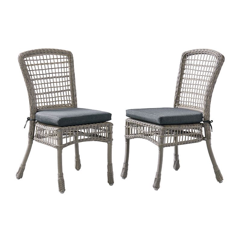 Alaterre Furniture All-Weather Wicker Dining Chair 2-piece Set