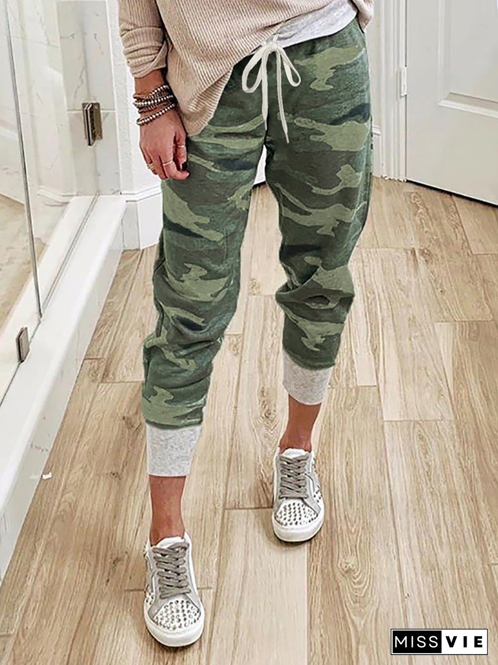 Women'S Pants Camouflage Print Drawstring Track Pants