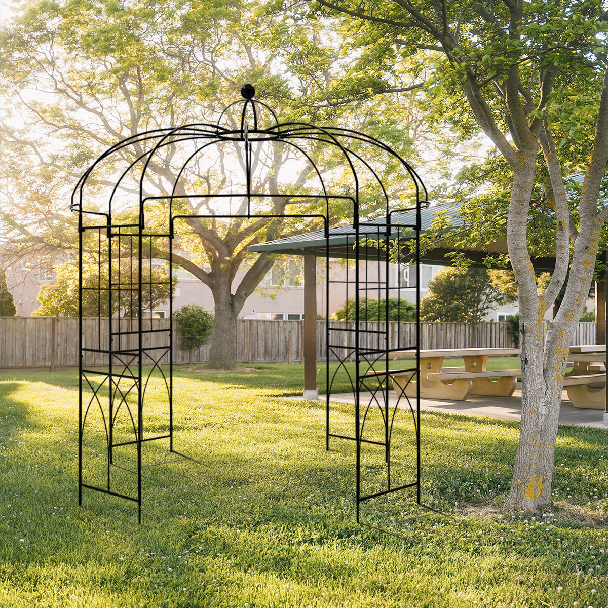 Mellcom Birdcage Shape Metal Garden Arch Arbor Wedding Arches for Ceremony