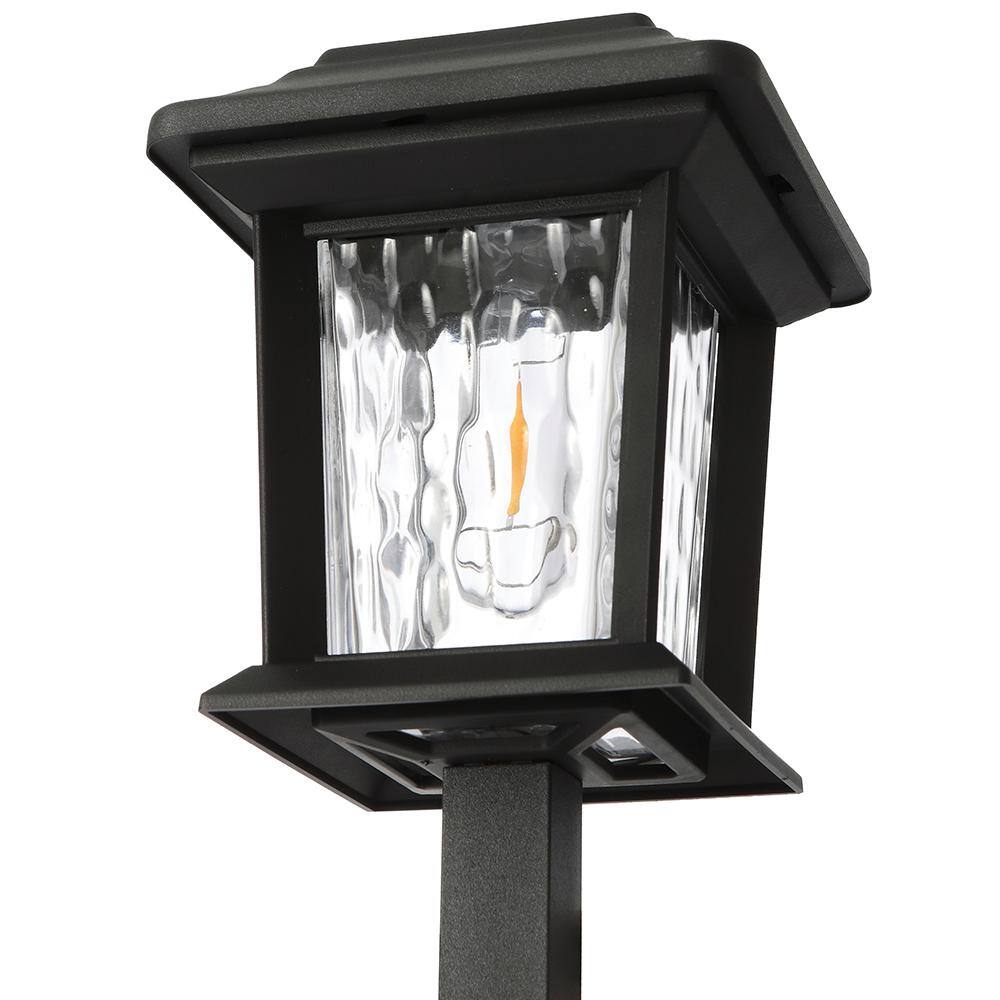 Hampton Bay Solar 15 Lumens Black Outdoor Integrated LED Path Light (4-Pack) WeatherWaterRust Resistant 93192