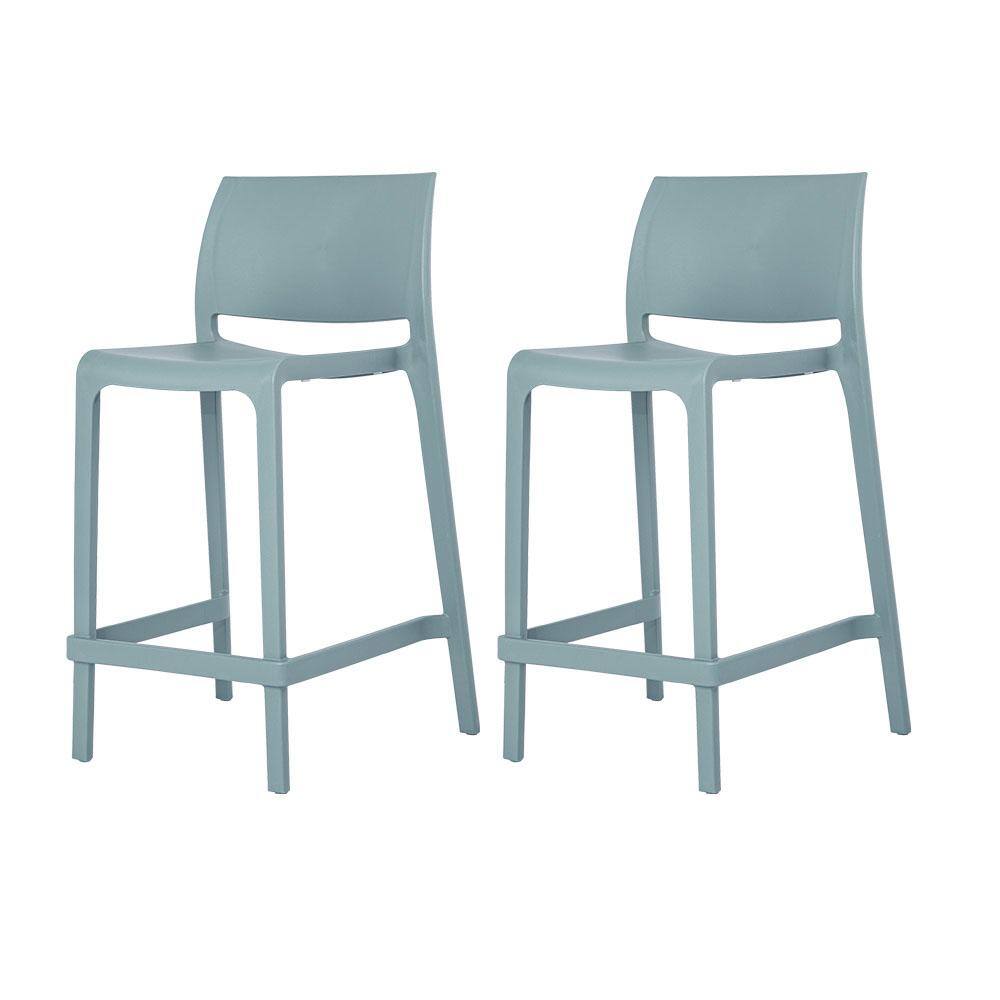 Lagoon Sensilla 37 in. Baby Blue IndoorOutdoor Stackable Counter Stool (Set of 2) 7211B9-CSLGS