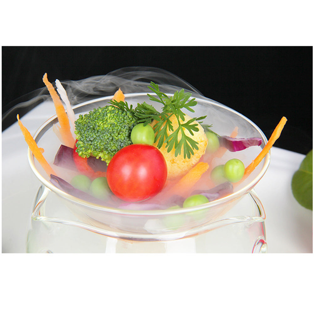 Transparent Glass Salad Bowl Fruit and Vegetable Bowl with Dry Ice Container (Middle Size)