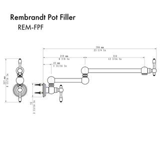 ZLINE Kitchen and Bath ZLINE Rembrandt Pot Filler in Matte Black (REM-FPF-MB) REM-FPF-MB