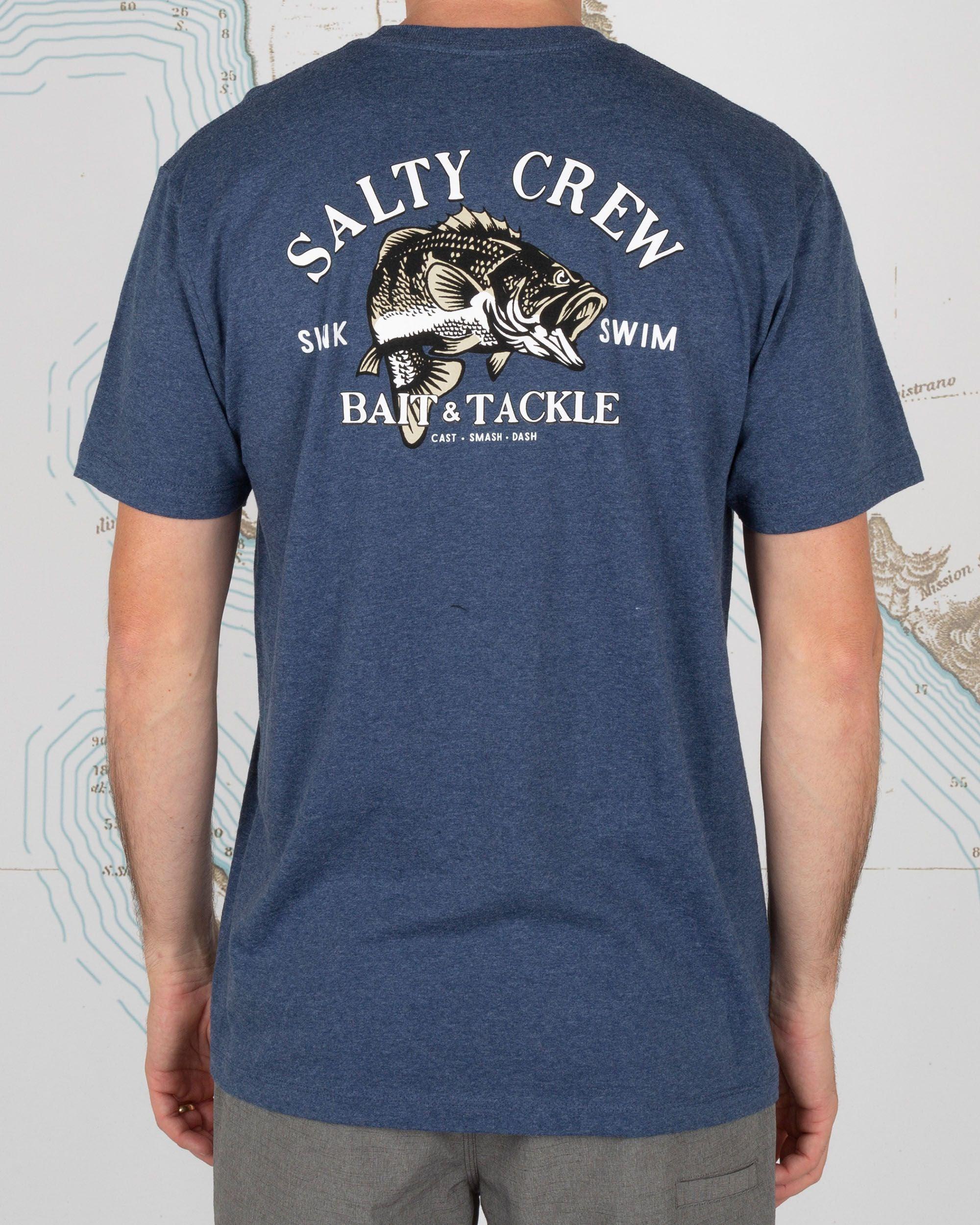 Salty Bass Man Standard S/S Tee Navy Heather