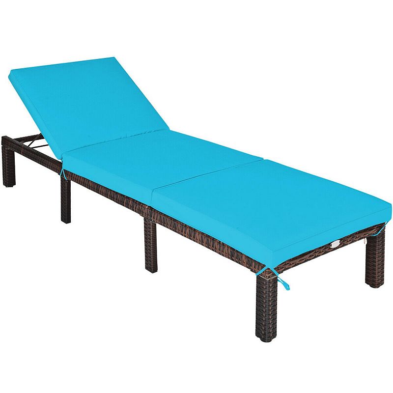 Paito Wicker Chaise Lounger with Adjustable Backrest