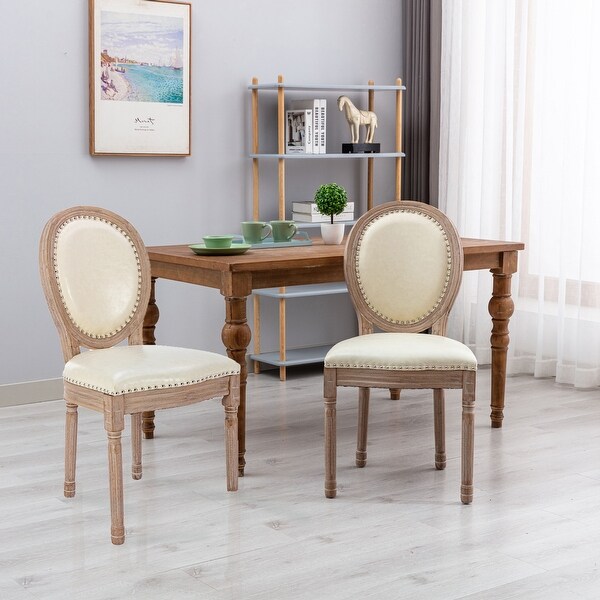 2pcs Modern PU Leather Upholstered French Dining Chair