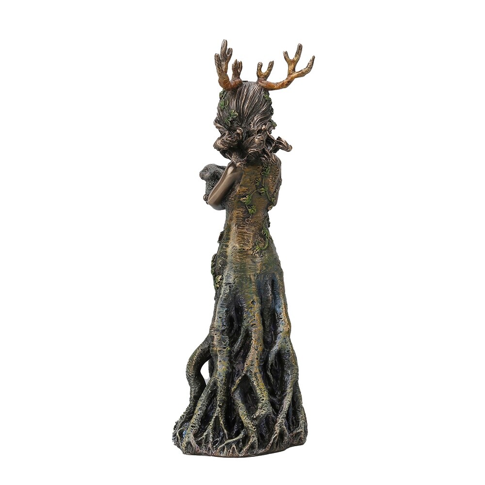 Sacred Grove Lullaby Antler Tree Goddess Resin Statue Nature Spirit   9.5 X 3.5 X 2.75 inches