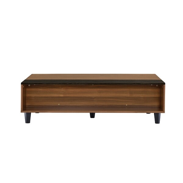 Walnut Solid Wood Lift Top Coffee Table with Storage|Walnut