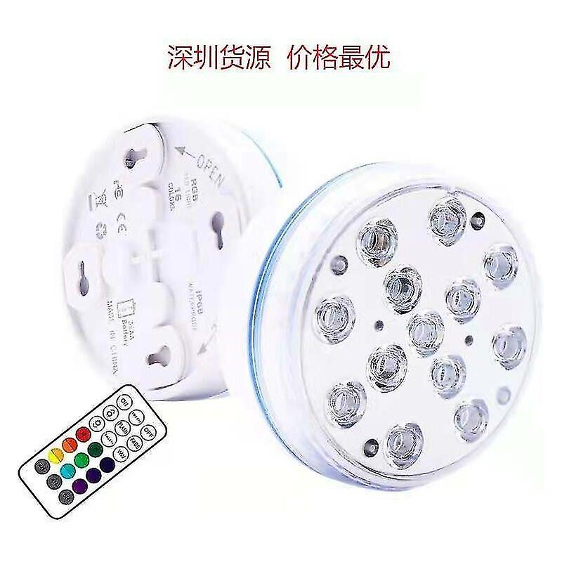 Submersible Led Pool Light Aquarium Atmosphere Light Multicolor Waterproof Spotlight With Remote Control4pcs