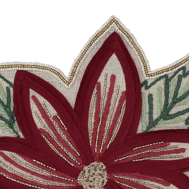 St. Nicholas Square? Beaded Pointsettia Placemat