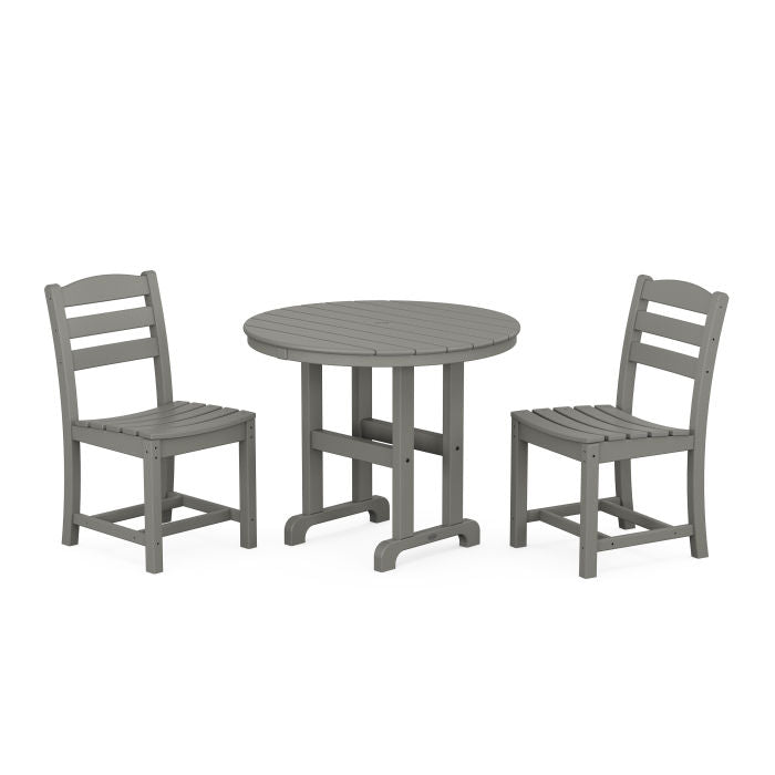 Polywood La Casa Café Side Chair 3-Piece Round Dining Set PWS1333-1