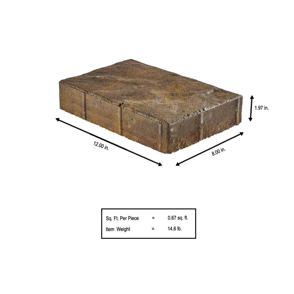 Pavestone Taverna Rec 11.81 in. L x 7.87 in. W x 1.9 in. H Sierra Blend Concrete Paver (192-Piece124 sq. ft.pallet) 25377