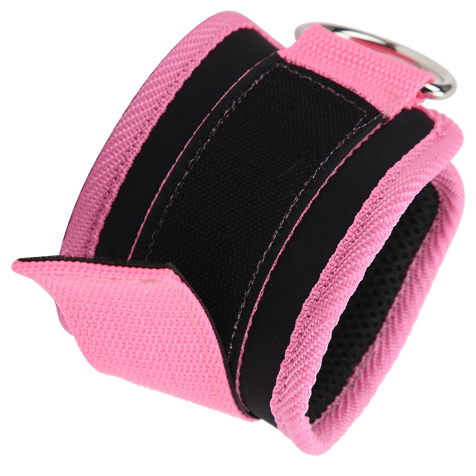 Fitness Ankle Straps For Cable Machine Double Dring Adjustable Neoprene Ankle Straps(pink )