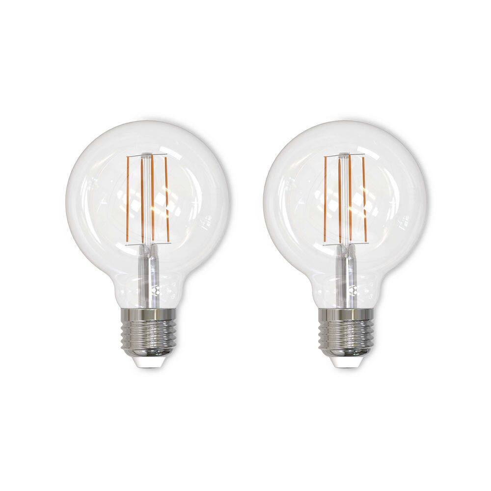 Bulbrite 60-Watt Equivalent G25 Clear Dimmable Edison LED Light Bulb Soft White (2-Pack) 861928