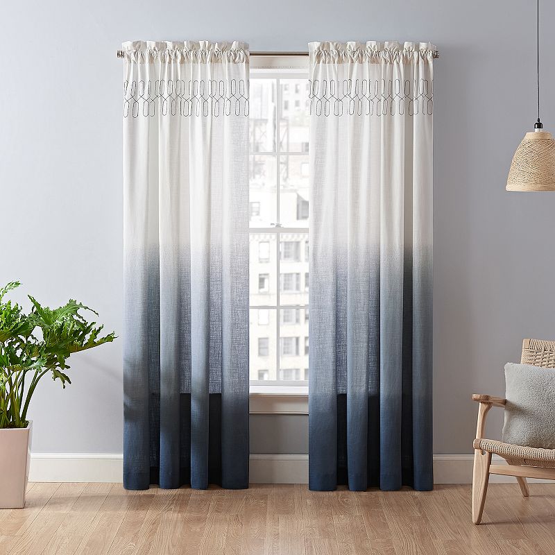 Vue 1-Panel Arashi Ombre Fashion Drapery Window Curtain