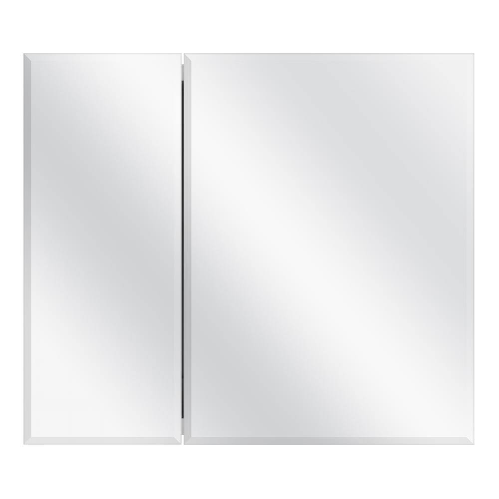 Glacier Bay 30 in. x 26 in. Frameless Recessed or Surface-Mount Bi-View Medicine Cabinet with Mirror 83010