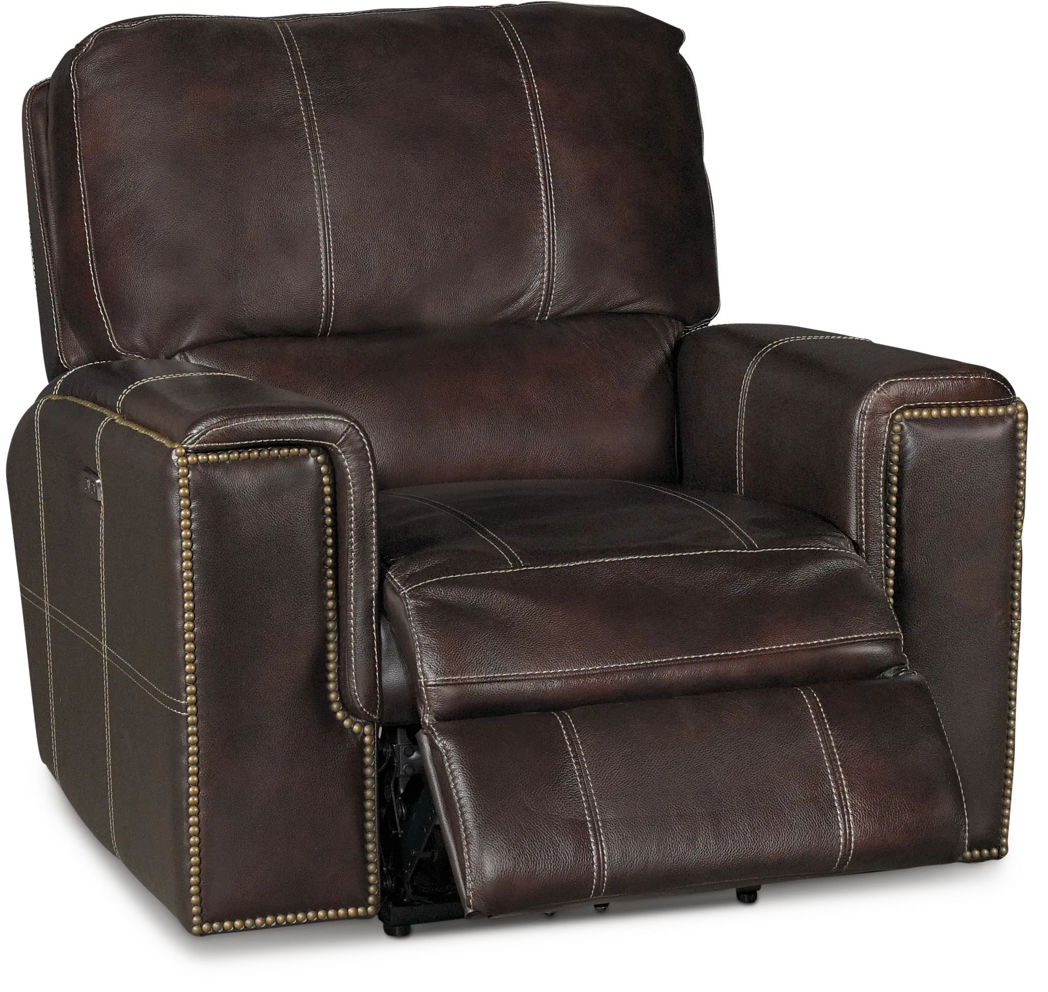 Slinger Clydesdale Dark Brown Leather-Match Power Recliner