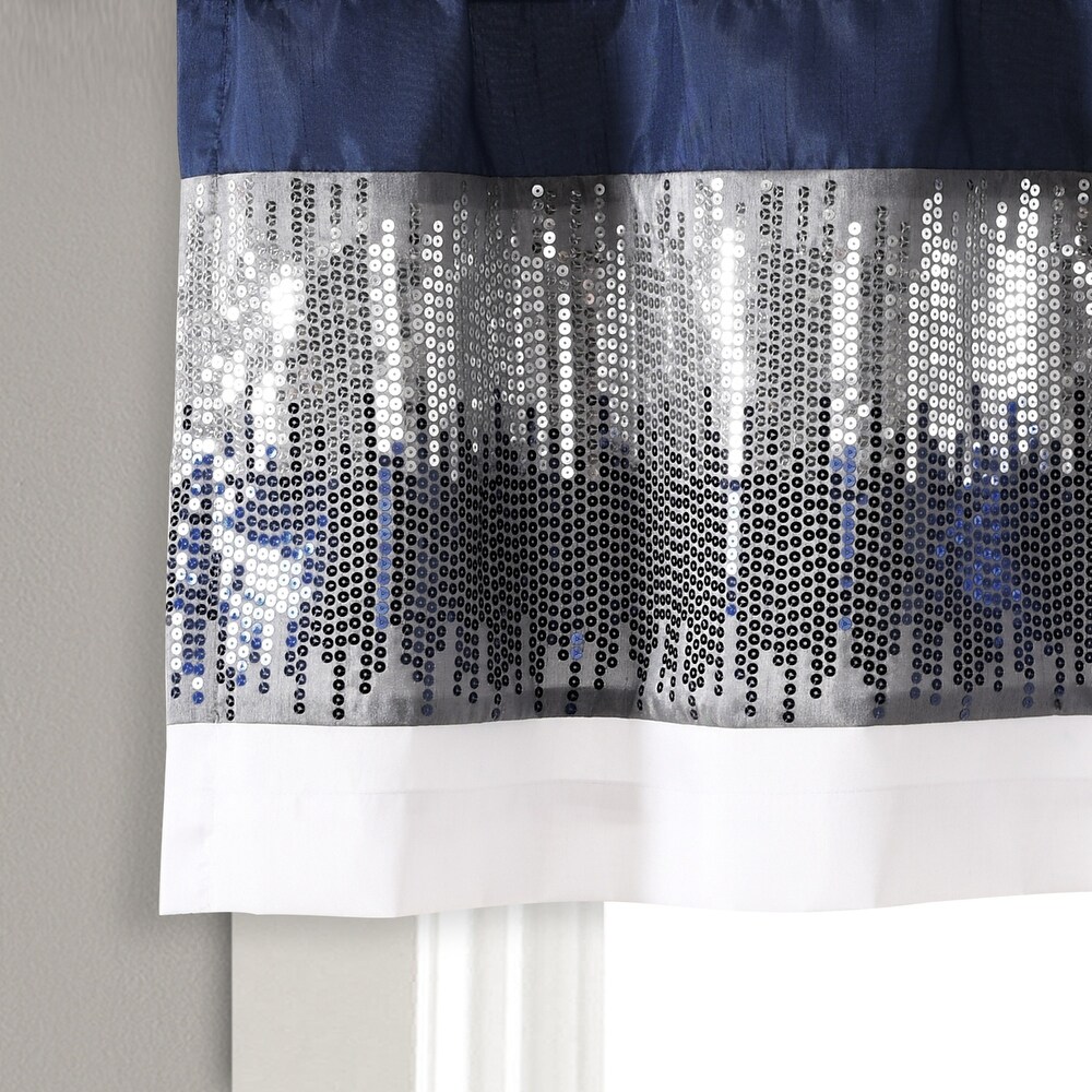 Lush Decor Night Sky Sequins Embroidery Valance   18\