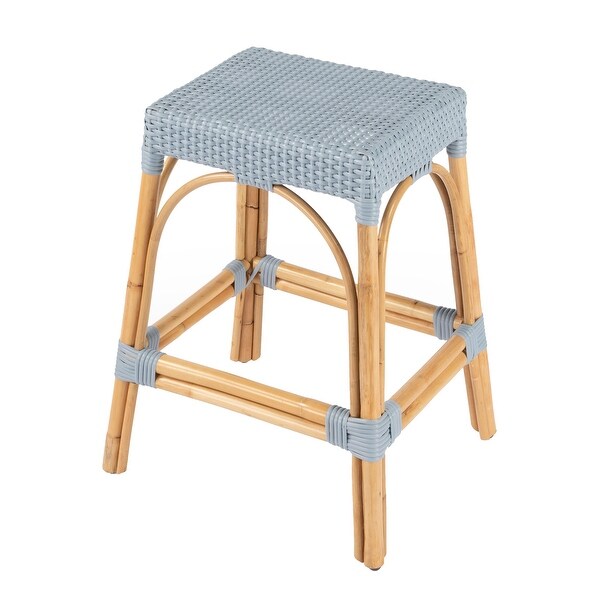 Offex Robias Transitional Twilight Blue Finish Backless Counter Stool - 17