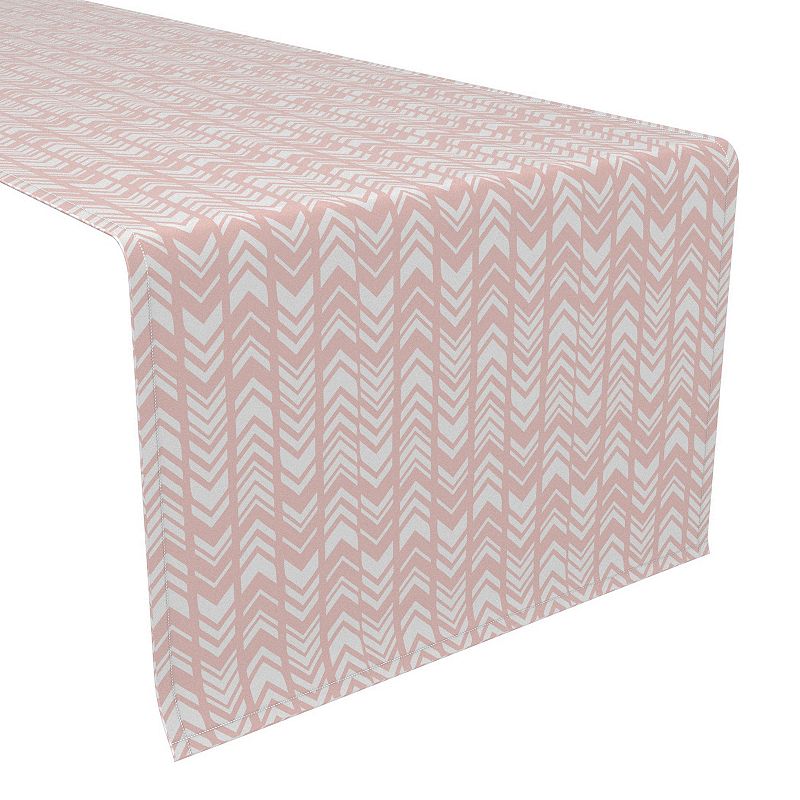 Table Runner， 100% Polyester， 12x72， Pink Abstract Arrows