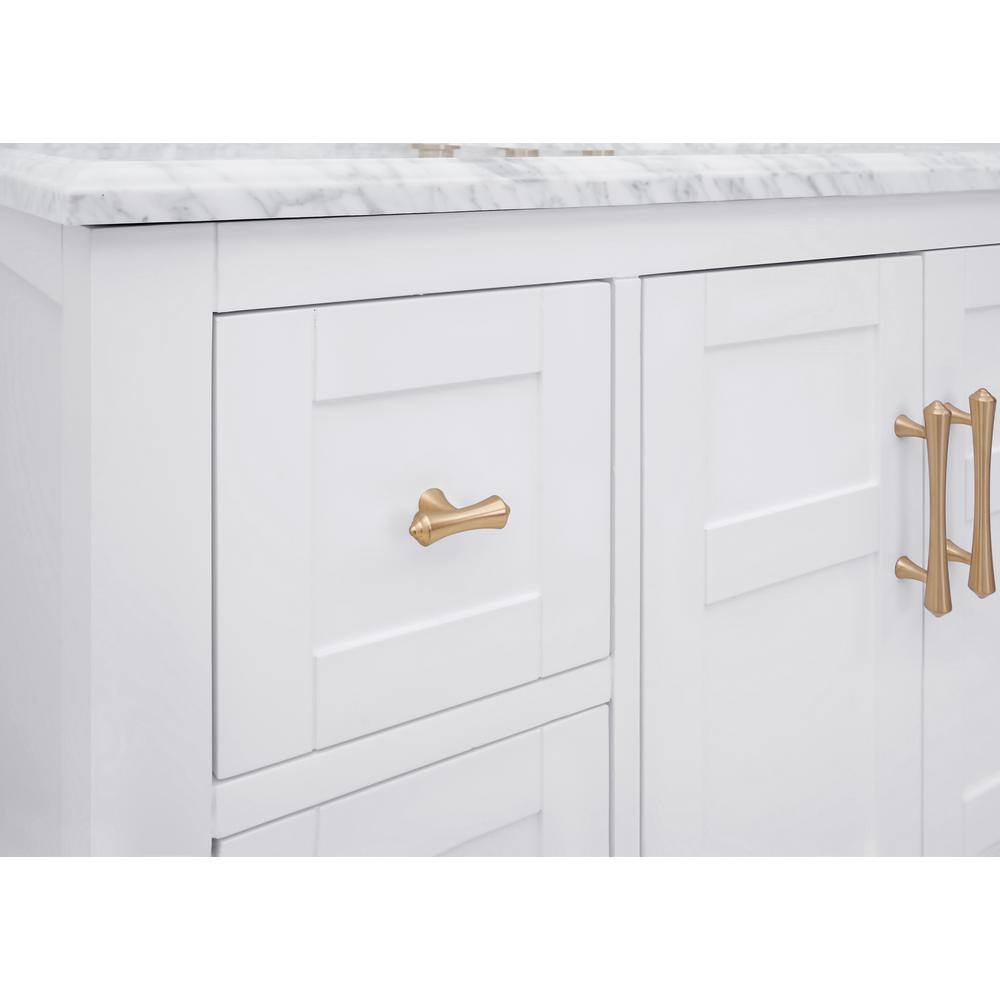 Home Decorators Collection Sturgess Open Shelf 43 in. W x 22. D x 35. H Vanity in White with White Marble Vanity Top 19111S-VS43C-WT