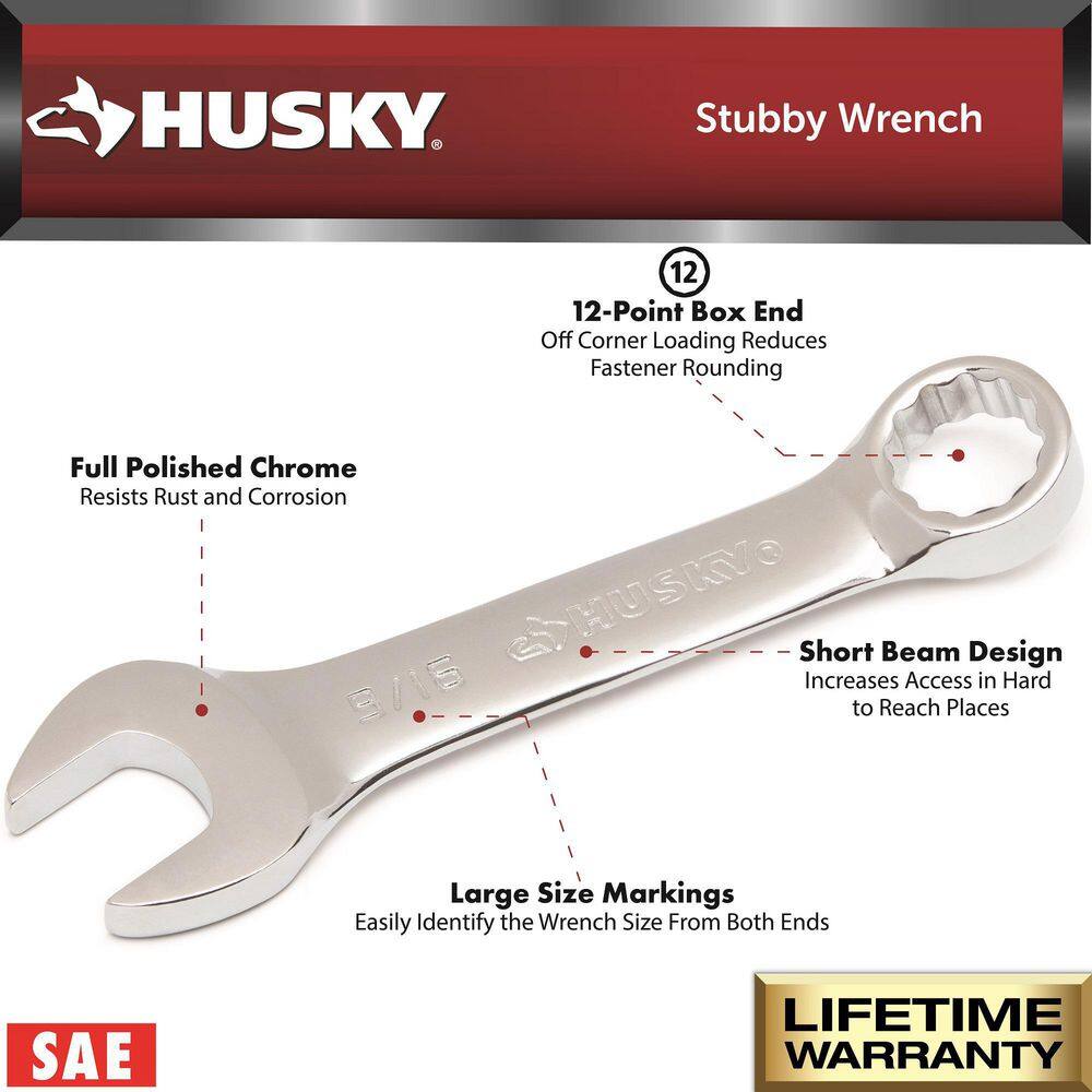 Husky Stubby SAE Combination Wrench Set (7-Piece) HSTW7PCSAEN-05