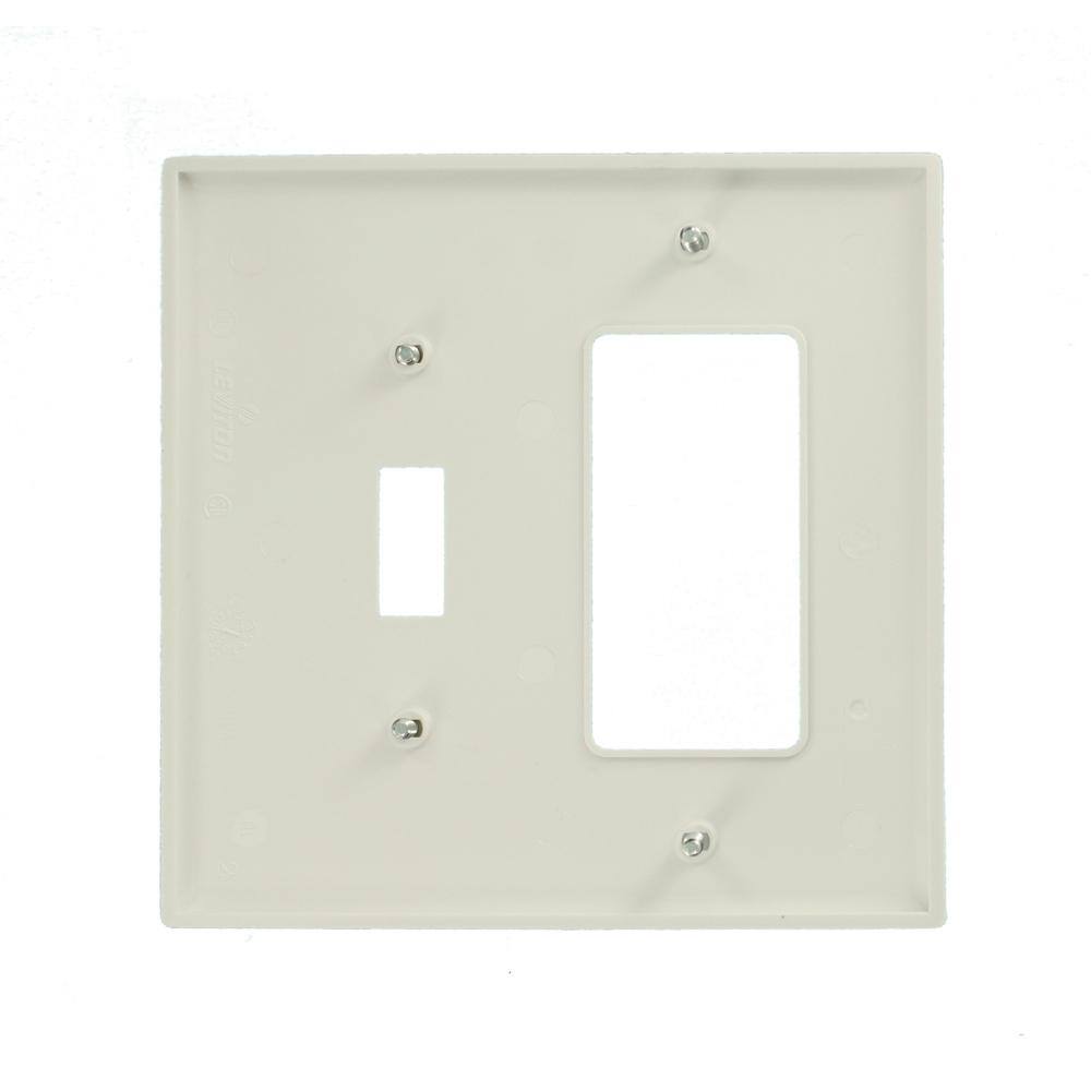 Leviton White 2-Gang 1-Toggle1-DecoratorRocker Wall Plate (1-Pack) R52-PJ126-00W