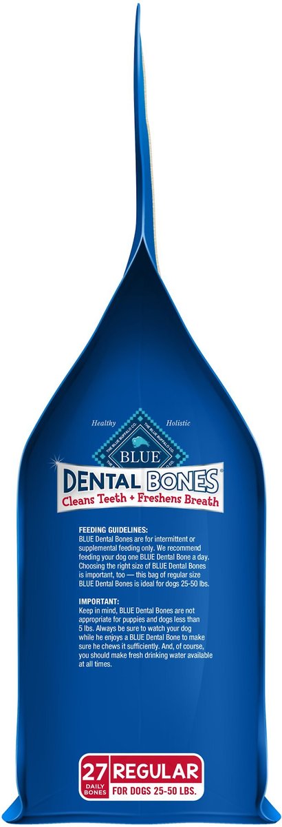 Blue Buffalo Dental Bones All Natural Rawhide-Free Regular Dental Dog Treats