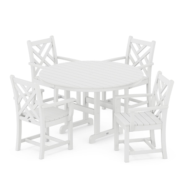 POLYWOOD Chippendale 5Piece Round Farmhouse Dining Set