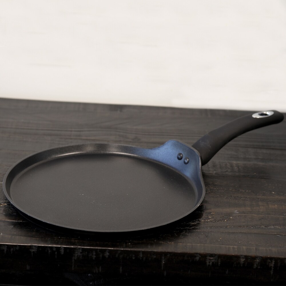 Oster ston 11 in. Round Pancake Tawa Pan in Black