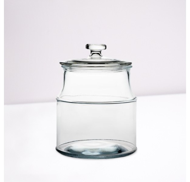 Amici Home Carlisle Glass Canister Round Jar Food Safe Airtight Lid With Handle And Plastic Gasket For Kitchen amp Pantry